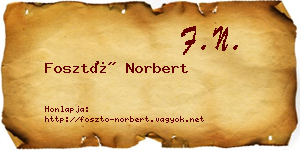 Fosztó Norbert névjegykártya