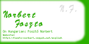 norbert foszto business card